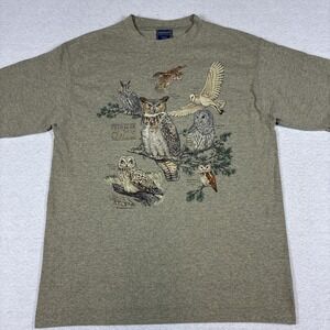 Harborside Graphics Vintage 90's Mens 'Field Guide to Owls' T Shirt Medium USA